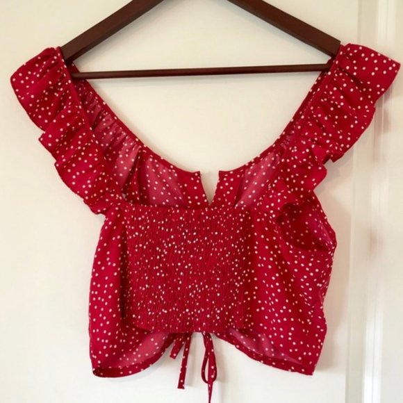 Red Polka Dot Crop Top - Picture 5 of 7